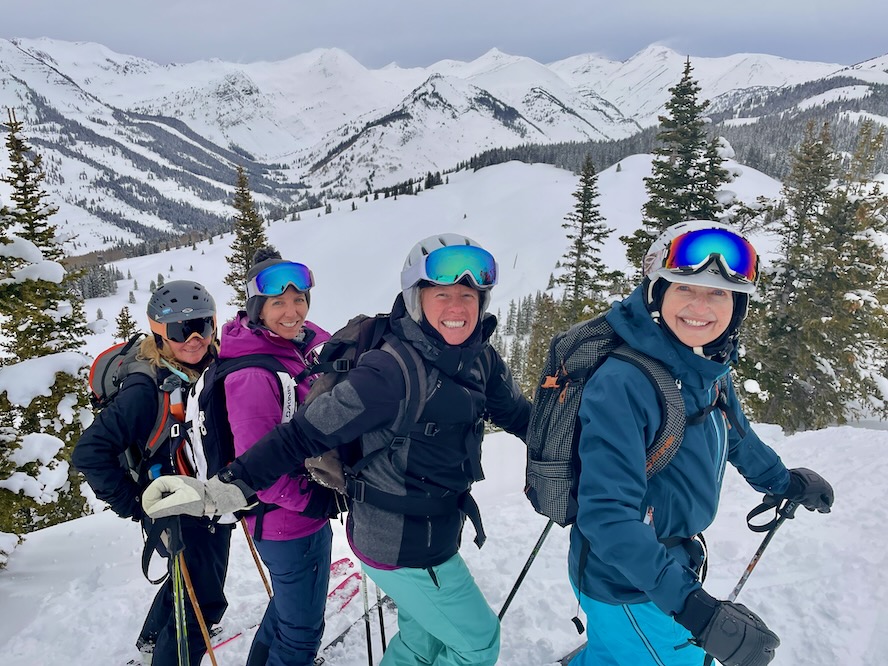 Women backcountry skiing in Crested Butte